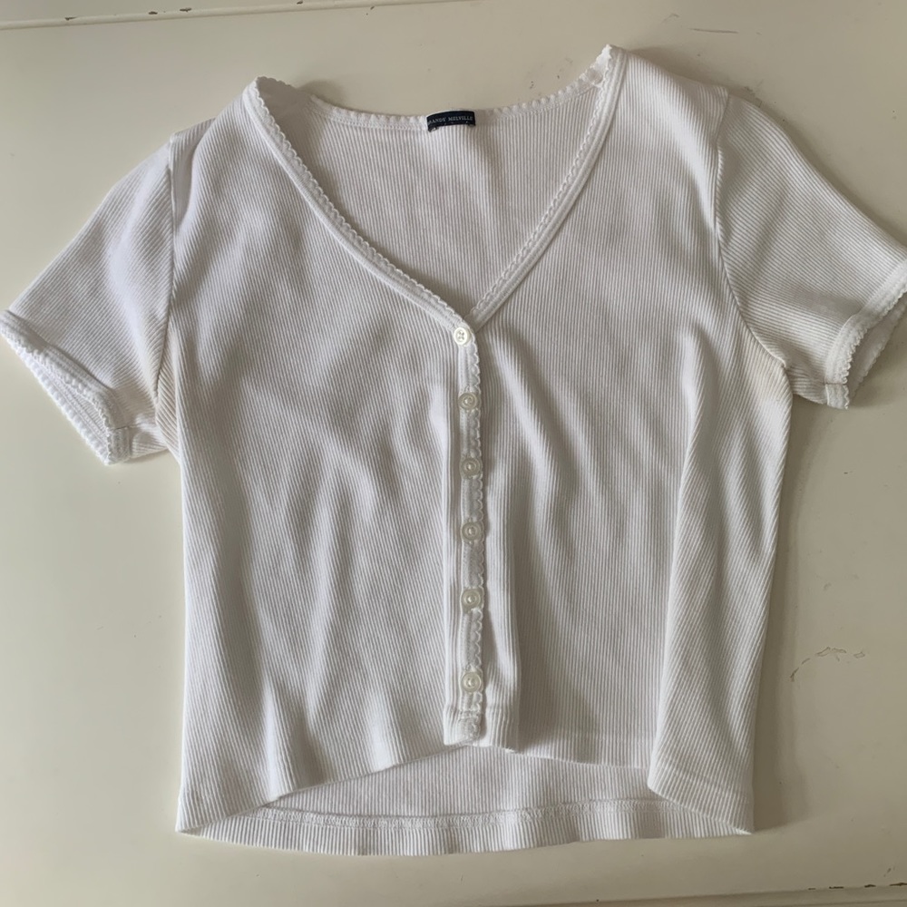 brandy melville button up ribbed top